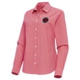 thumbnail image 2 of Women's Antigua Red Toronto Raptors Porter Woven Long Sleeve Button-Up Shirt, 2 of 3