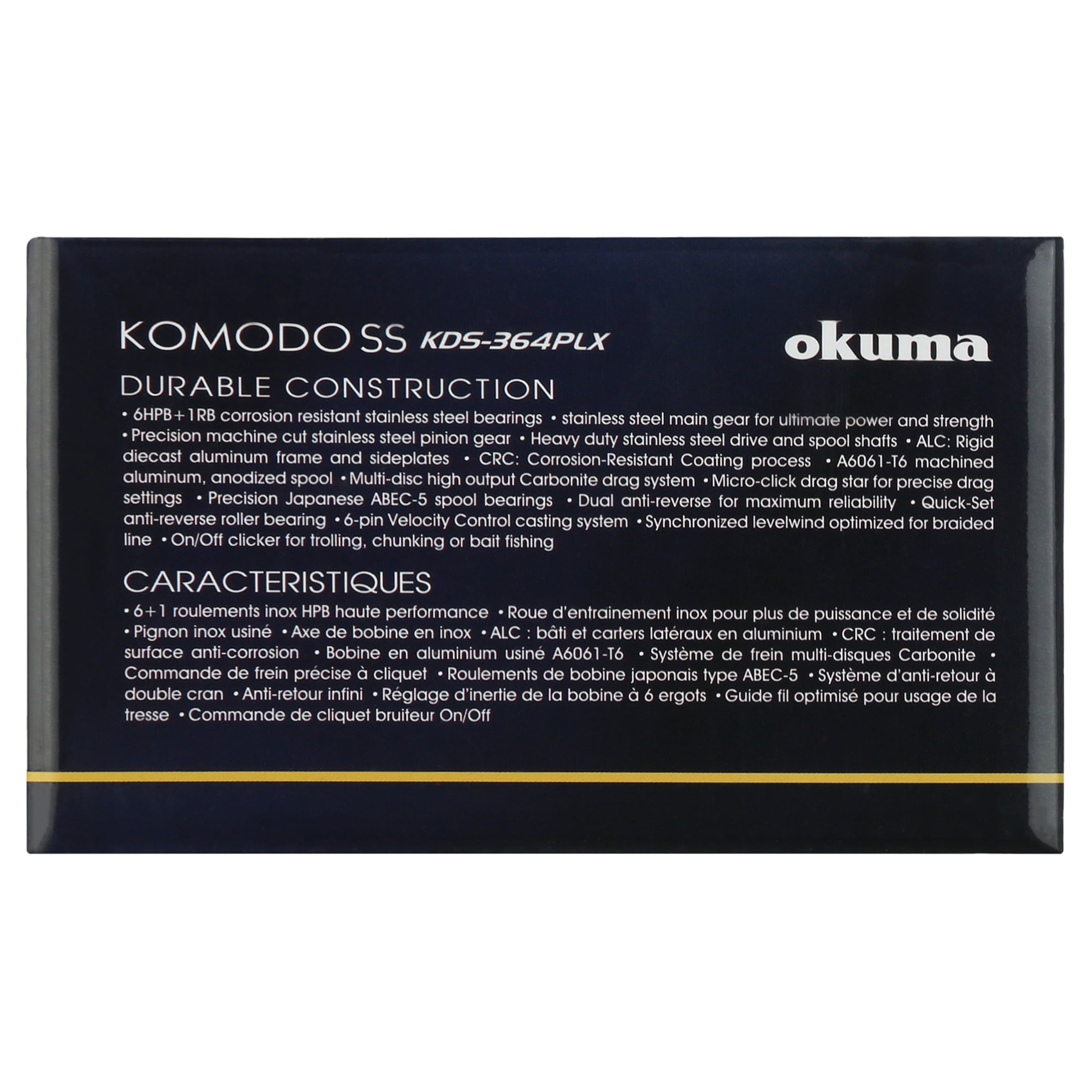  Okuma Komodo SS 300 Size Aluminum Frame Stainless Steel Gears  Low Profile Baitcaster- KDS-371, Black : Sports & Outdoors