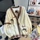 thumbnail image 3 of Cárdigan rosa dulce para mujer, suéter de punto con lazo coreano de manga larga para mujer, estilo Jk Preppy, nuevos abrigos casuales con cuello en V Kawaii para mujer, 3 of 5