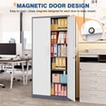 thumbnail image 6 of Fesbos 72" Metal Storage Cabinet with 5 Adjustable Shelves,Tall Lockable Tools Cabinet, White&Gray Steel Garage Storage Cabinets for Home Office,Pantry,Hospital, 6 of 10