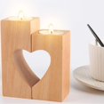 thumbnail image 2 of Juego de 2 pedestales de corazón Unity para decoración del hogar, portavelas románticas decorativas para velas de té, portavelas de madera ER, 2 of 5