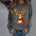 thumbnail image 2 of zaveiop Sweatshirt for Women Deer Elk in Flowers Hat Graphic Womens Sweatshirt Crewneck Long Sleeve Pullover Clothes (Grey, XXL), 2 of 6