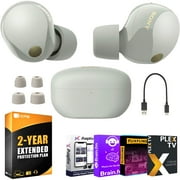 Sony WF-1000XM5 Noise Canceling Wireless Earbuds (Silver) Bundle | Official Sony USA Dealer