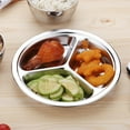 thumbnail image 2 of kurtrusly Assiette de Souper Compacte en Acier Inoxydable Argentée Grande Capacité Repas Assiette en Acier Inoxydable Non Toxique, 2 of 6
