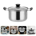 thumbnail image 7 of OUNONA Silver Stainless Steel Soup Pot with Lid for Home Cooking Heat-Resistant Design, 7 of 7