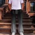 thumbnail image 2 of Men Loose Fit Gradient Jogger Pants Elastic Drawstring Waist Wide Leg Casual Sweatpants Breathable Outdoor Pants With Side Pockets M, 2 of 8