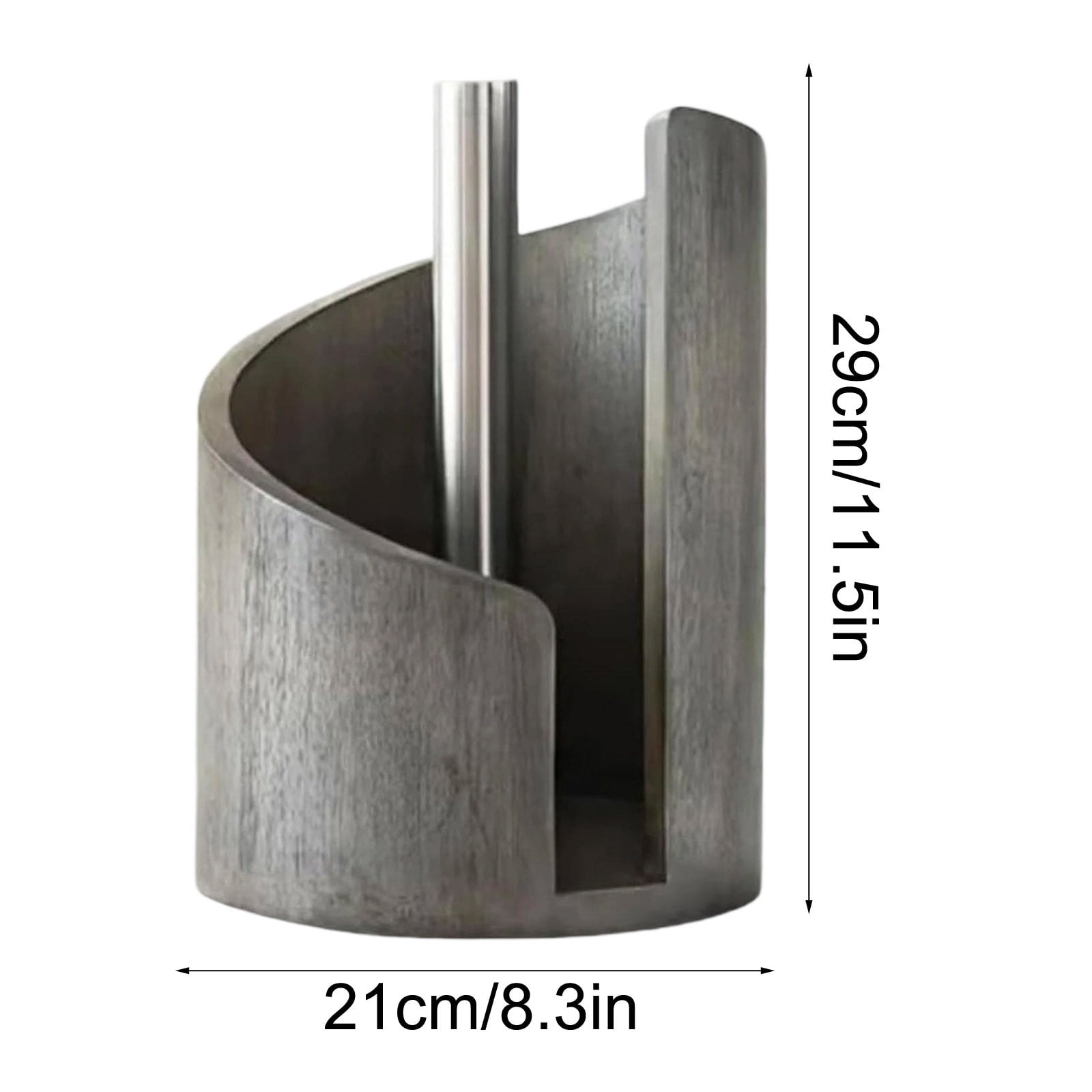 RoamHome Freestanding Paper Towel Holder for Kitchen Countertop with Wood Base and Iron Stand, One-Handed Tear, Fits All Roll Sizes, Sturdy and Stylish Bathroom Organizer