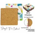 thumbnail image 4 of Inkdotpot Set of 6 Drink Coasters Easy Clean 4-inch SquareCoastersCork Base-Reusable- Birds, 4 of 8