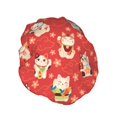 thumbnail image 2 of Easygdp Japanese Maneki Cats Shower Caps for Women, Double Waterproof Layers Shower Cap, Quick Drying Bath Hair Cap Reusable, 2 of 9