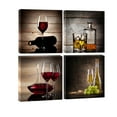 thumbnail image 5 of Wieco Art 4 Piece Red Wine Cups Modern Wall Art Dinning Room Abstract Canvas Prints Artwork Contemporary Vintage Pictures, 5 of 7