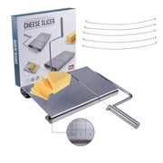 Hvacstar Cheese Slicer for Block Cheese, Adjustable Cheese Cutter Board with 5 Replacement Wires, Butter Slicers with Accurate Size Scale