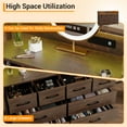 thumbnail image 4 of GloryStar Commode à 8 Tiroirs avec Lumières DEL, Station de Recharge Intégrée, 3 Prises CA et 2 Ports USB, Assemblage Facile, Grand Rangement, Parfait pour la Chambre et le Salon - 49.08 Pouces x 16.73 Pouces x 35.43 Pouces, 4 of 8