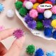 thumbnail image 3 of Uxcell Paquete de 100 Bolas de Pom Pom Brillantes, Bolas Mini de Brillo de 0.6in para Manualidades/Decoración de Fiestas [Rosa], 3 of 6