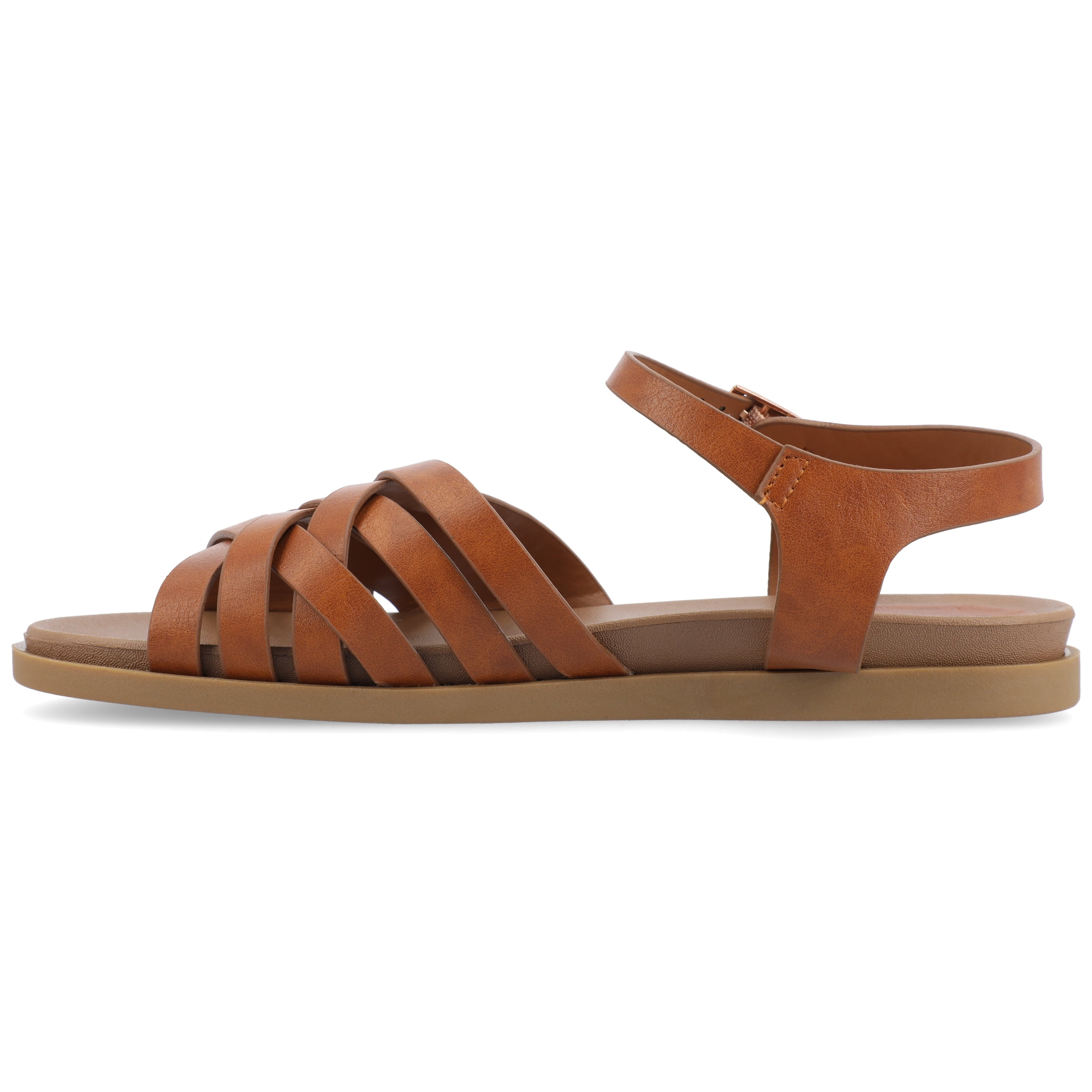 Journee Womens Kimmie Ankle Strap Flat Sandals