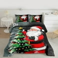 thumbnail image 2 of jejeloiu Cute Father Christmas Queen Comforter Set,Green Christmas Tree Bedding Sets,Happy New Year Bedding Comforter Set For Child,Super Cozy Room Decor Reversible,3pcs, 2 of 8