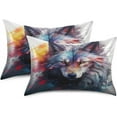 thumbnail image 2 of Coolnut Wolf Satin Pillowcase for Hair and Skin Silk Pillowcase Soft Breathable Sleeping Pillow Covers Smooth Cooling Pillowcase with Envelope Closure Size Standard 20x30 in Home Decor Gifts, 2 of 7