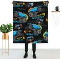 thumbnail image 3 of XZYG Monster Cartoon Truck Throw Blanket Car Gift for Boys Kids Bedding Room Decor Flannel Blankets Microfiber Soft Warm for Couch Sofa Bed Livingroom Beach Travel(60*80inch), 3 of 7