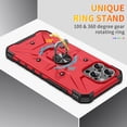 thumbnail image 4 of For iPhone 16 Pro Max Case Rugged, With Grip Ring Holder Rotating Kickstand Easy to Hand Compatile with Car Mount Anti-Scratch Heavy Duty Protective Phone Case for Apple iPhone 16 Pro Max, Red, 4 of 8