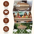 thumbnail image 7 of Farmhouse Beige Brown Round Tablecloth, Fitted Table Cover with Elastic for 45"-54" Round Tables, Vintage Wooden Striped Table Cloth Outdoor Indoor Dinning Party Waterproof Tablecloths, 7 of 7