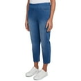 thumbnail image 3 of Alfred Dunner Womens Petite Floral Vine Embroidered Denim Ankle Pant, 3 of 4