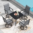 thumbnail image 2 of Farini Patio Dining Set for 4, 5-Piece Outdoor Table and Chairs Set, 4 x Swivel Outdoor Dining Chairs with Paded Textilene and 35"x35" Patio Table with 1.57" Umbrella Hole for Poolside, Backyard, 2 of 8