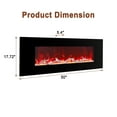 thumbnail image 5 of Mondawe 50 Inch Electric Fireplace with Bluetooth Speakers Wall Mounted Low Noise Ultra-Thin Linear Fireplace Adjustable 8 Flame Colors, Control by Button and Remote, 8h Timer, 5 of 10