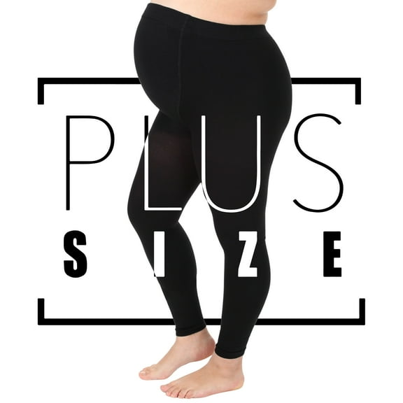 Extra Wide Womens Footless Compression Pantyhose 20-30mmHg - Black, 2X-Large