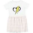thumbnail image 3 of Inktastic Lightning Bolt Heart Girls Toddler Dress, 3 of 5