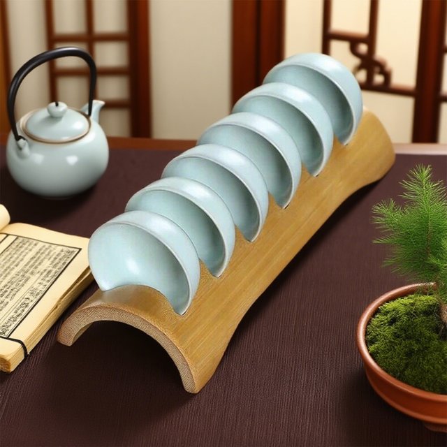 TACILIP Organization and Storage, Cup Support Tea Cup Support Display Rack Tea Set Folding Tea Support, Gifts for Men