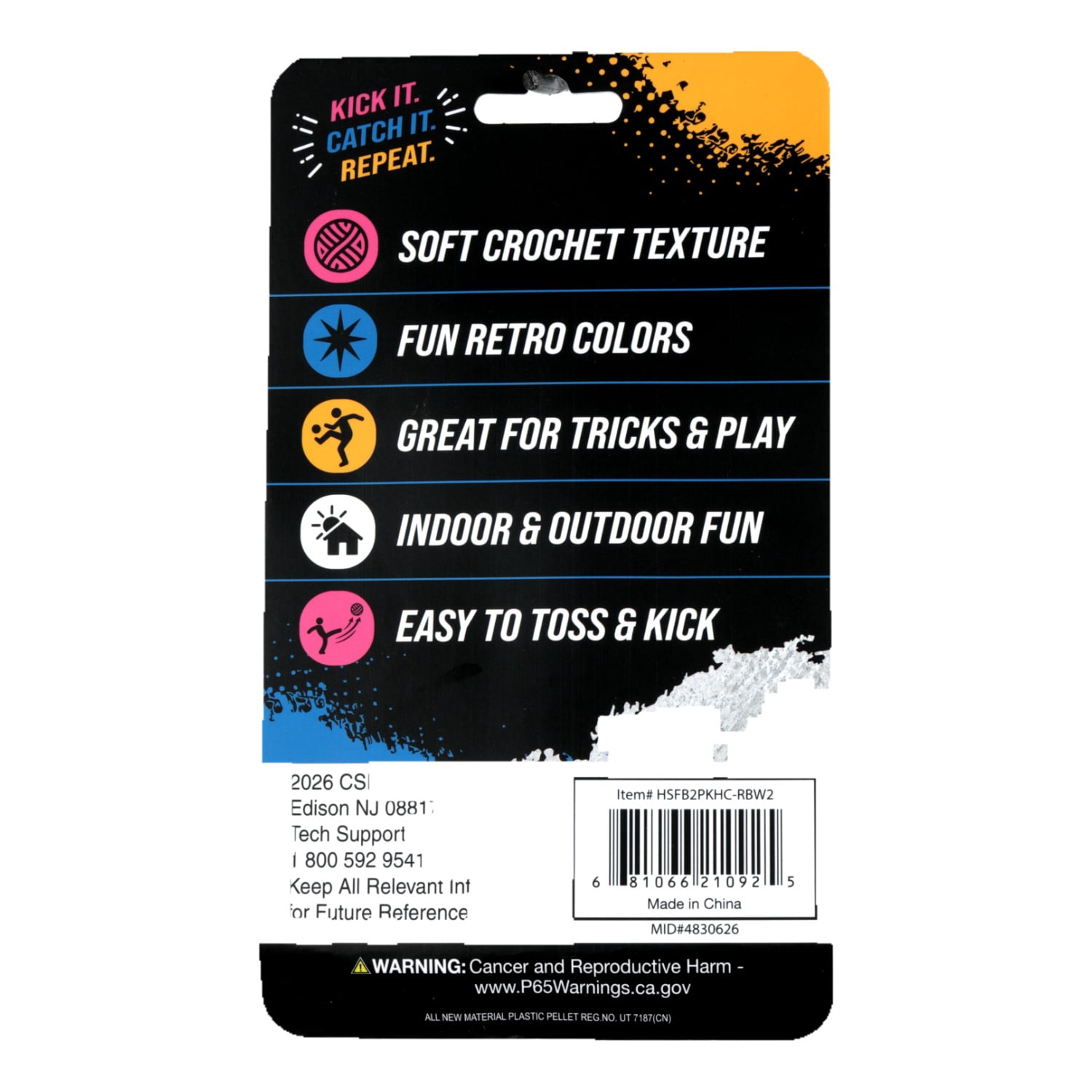 Crochet Footbag 2-Pack – 2.25 x 2 in, 40g Kick Sack Balls for Adults & Kids, Juggling & Stress Relief Toy