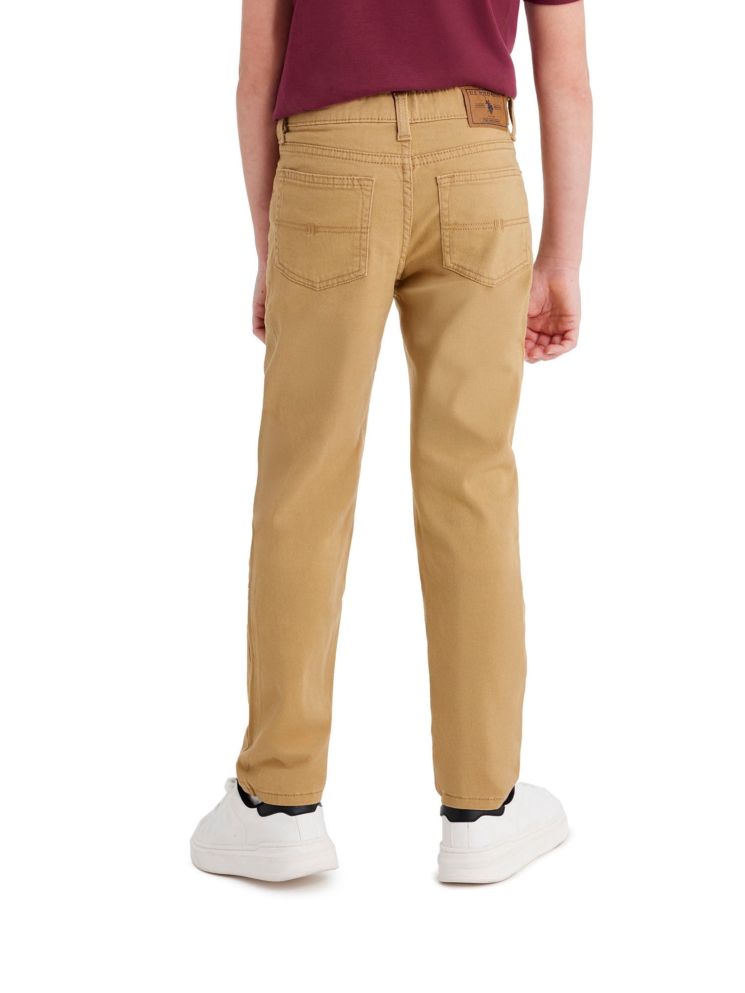 U.S. Polo Assn. Boys Stretch Twill 5-Pocket Straight Fit Pant, Sizes 4-18