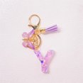 thumbnail image 1 of Feltree Initial Letter Keychains for Women Tassel Purple Cute Car Keychain for Wallet Backpack Bag, 1 of 8