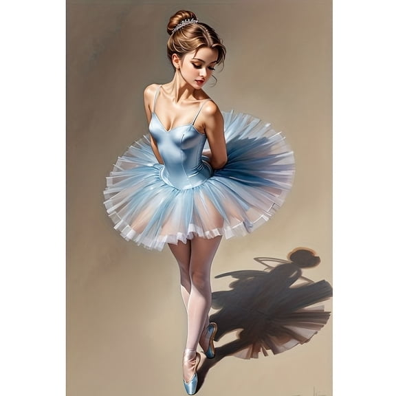 5D DIY Artificial Full Diamond Painting Set - Adult Beginner, Blue Ballet Girl Diamond Art, Sparkling Rhinestone, for Home Wall Decor & Gift - Perfect for Art Lovers & Adults
