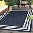 thumbnail image 2 of SAFAVIEH Cabana Henry Striped Indoor/Outdoor Area Rug, Blue/Ivory, 5'3" x 7'6", 2 of 13