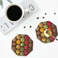 thumbnail image 4 of Naloa Spices And Herbs Leather Coasters for Drinks, Durable Drink Coasters 4 Set for Tabletop Protection, Luxurious Home Décor and Housewarming Gift ( {designName})Octagon, 4 of 6