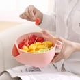 thumbnail image 3 of Queilt Double-Layer Fruit Plate Home Lazy Candy Box Can Be Separated Leaching Basket Plastic, 3 of 3