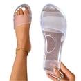 thumbnail image 5 of Willtoo Clear Jelly Sandals for Women Colorful Jelly Flats Platform Water Slides Slip on House Slippers Wide Round Toe Lightweight Breathable No Slip Sandals, 5 of 5