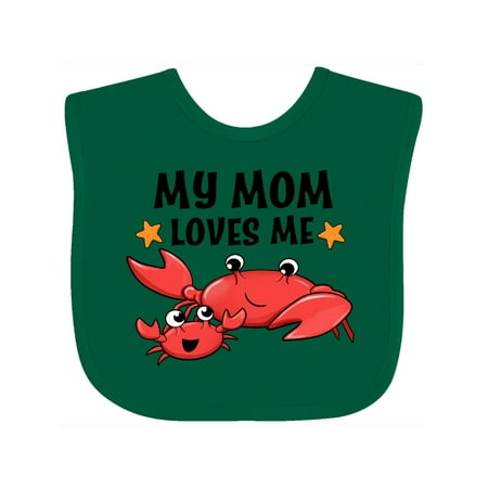 

Inktastic My Mom Loves Me- cute crab family Gift Baby Boy or Baby Girl Bib