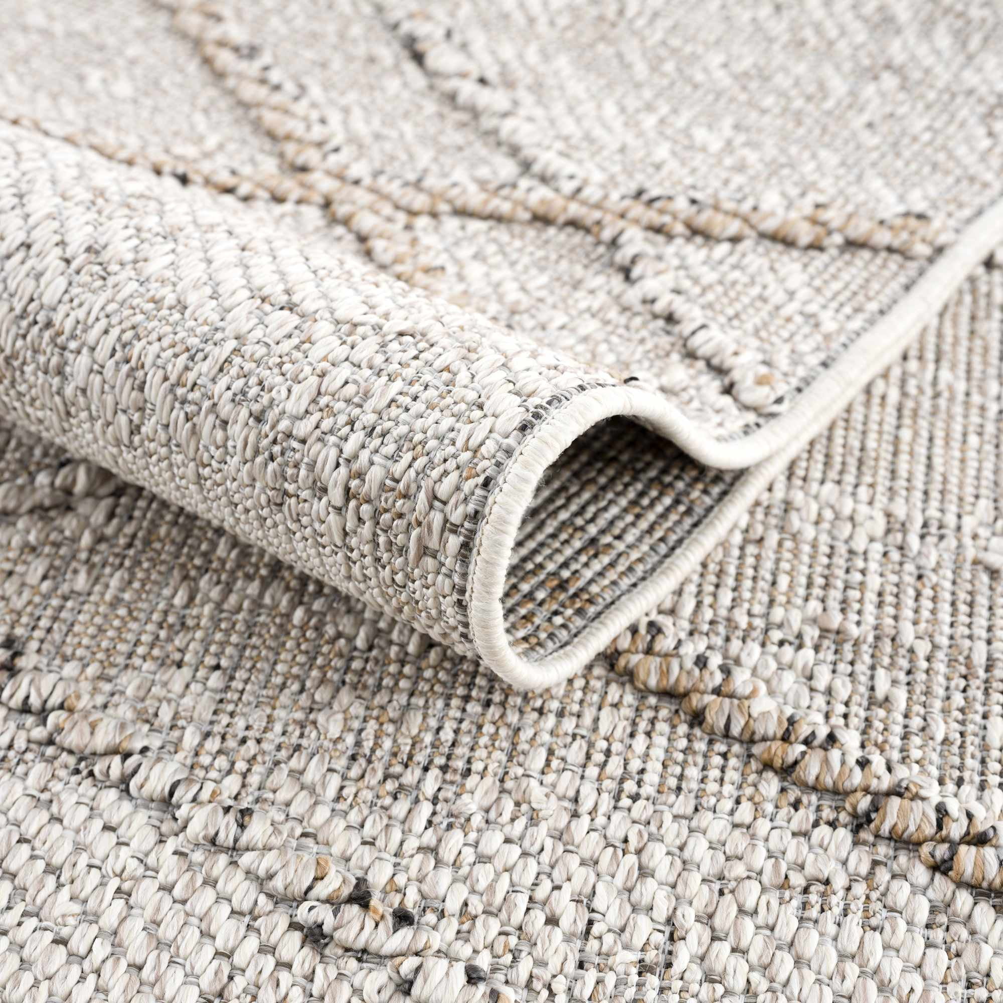 Hauteloom Siesta Outdoor Rug - Outside Porch Patio Area Rug Carpet - Waterproof Rug - Farmhouse - Beige, Brown, Tan - 5' x 7'