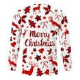 thumbnail image 5 of Mens Christmas T Shirts Long Sleeve Merry Christmas Graphic Pajamas Tee Crew Neck Casual Slim Fit Family Xmas Gift Mens Shirts White L, 5 of 6
