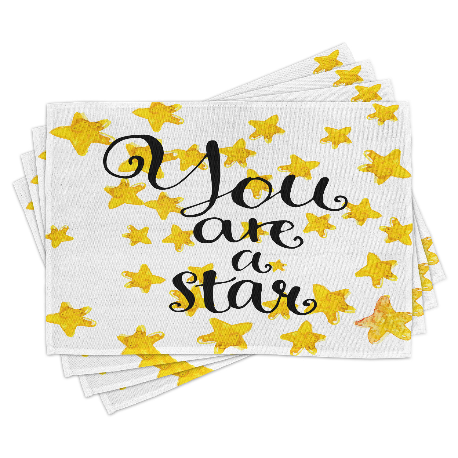 Lifestyle Placemats Set of 4 Motivational You are a Star Phrase Quote