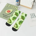 thumbnail image 7 of Rateoe Broccoli 3 Pattern Quarter Crew Socks,Toe Seamed Ankle Socks,Cotton Cushioned Breathable Athletic Crew Sports Socks, 7 of 7