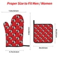 thumbnail image 2 of Daiia Bulldog Red Pattern Oven Mitts and Pot Holders 4 pcs Set,High Heat Resistant 500 Degree Extra Thicken Long Kitchen Cotton Oven Glove, 2 of 6