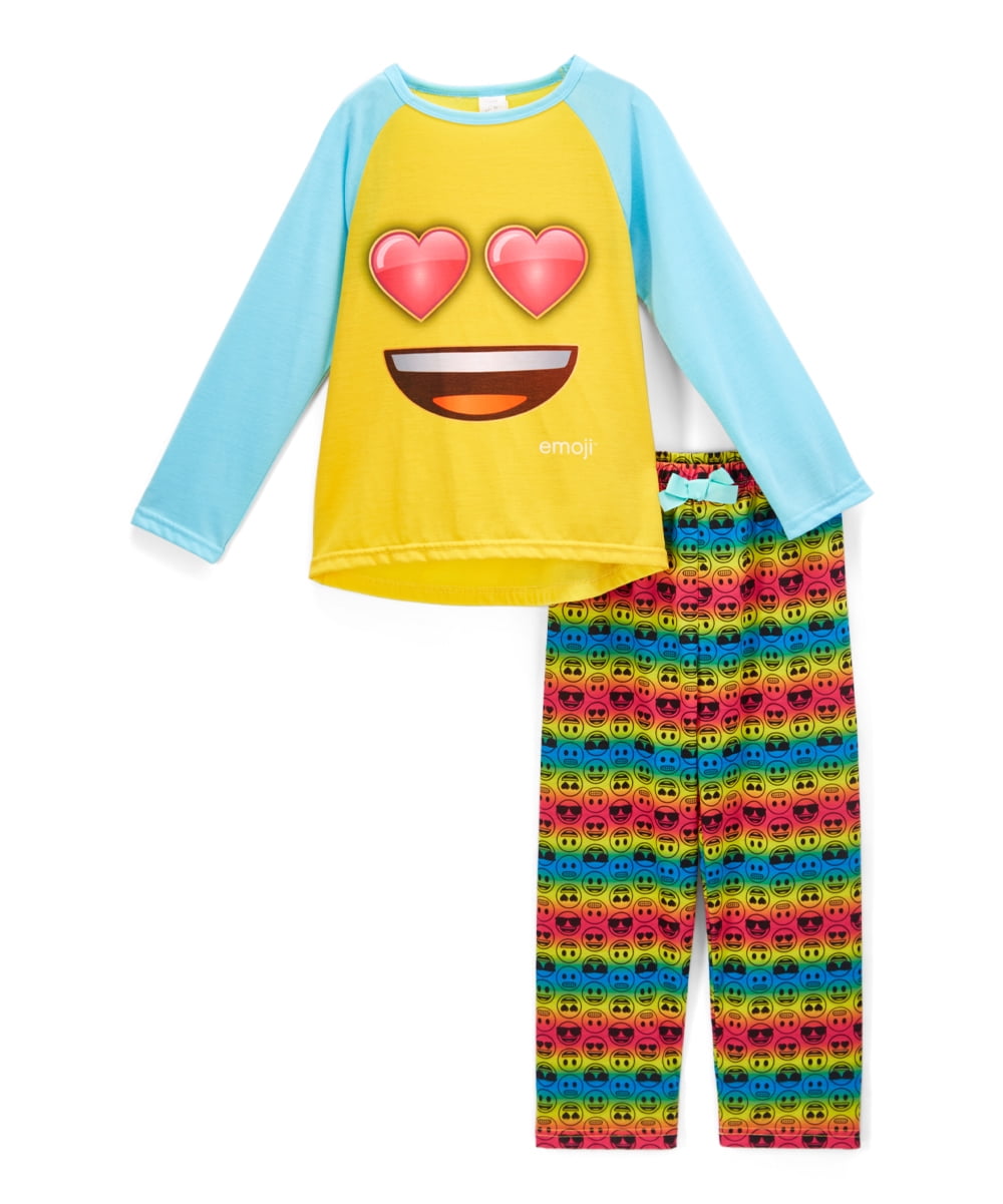 Emoji Emoji Little Girls' 2Piece Pajamas (Sizes 4 6X) yellow multi, 4