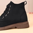 thumbnail image 5 of QSAWXQZ Women's Lace up Ankle Boots Round Toe Low Heel Rugged Boots 7, 5 of 7