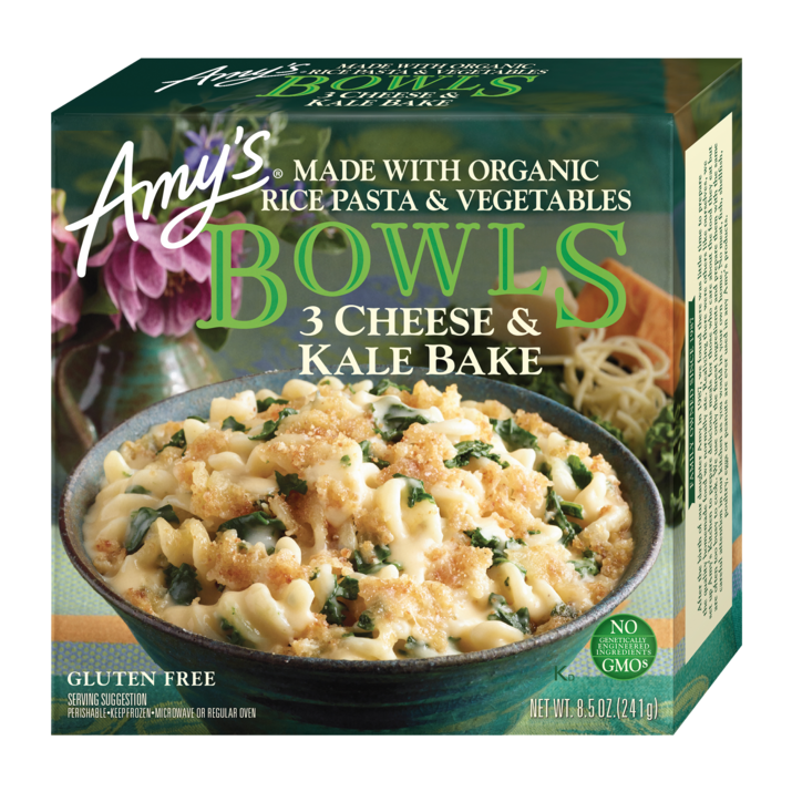 Amy's Frozen Bowls, 3 Cheese & Kale Bake, Non GMO, 8.5Ounce Walmart