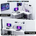 thumbnail image 4 of L-Shaped Gaming Computer Desk with Monitor Stand CPU Shelf Power Outlets & RGB LED Lights - Ergonomic Home Office & Gaming Workstation, 4 of 9