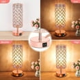 thumbnail image 4 of 2-Pack Touch Control Crystal Table Lamps - 3-Way Dimmable with 2 USB Ports, LED Bulbs Included - Bedside Nightstand Lamps for Bedroom, Living Room & Office, 4 of 12
