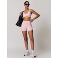 thumbnail image 3 of IDOPIP Women's 2 Piece Yoga Sets with Seamless Sports Bra and High Waist Shorts for Workout & Gym M Pink, 3 of 9