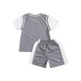 thumbnail image 6 of YUUMIN 2 Piece Tracksuit for Boys Girls Short Athletic T-shirts with Shorts Football Basketball Team Gray 160, 6 of 7